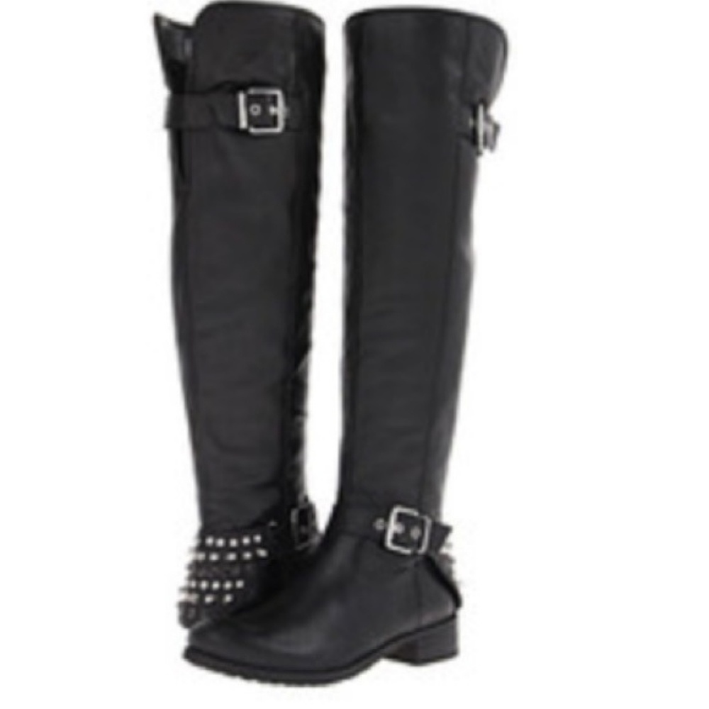 Luxury rebel studded high knee boots